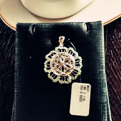 生命种子  白金翠石榴石吊坠