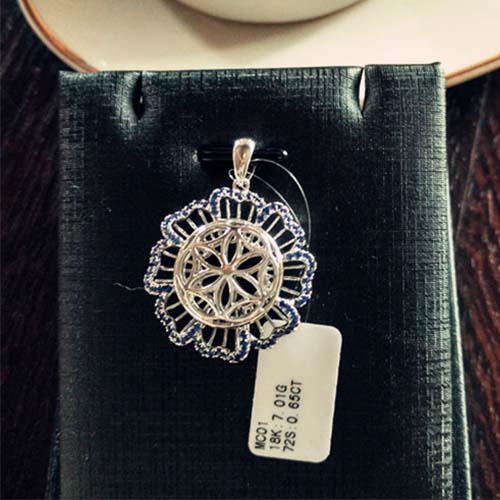 生命种子 白金蓝宝石吊坠