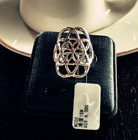 生命之花纯银戒指